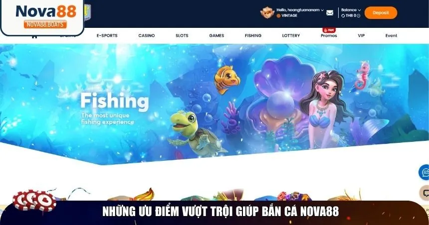 Những ưu điểm vượt trội giúp bắn cá Nova88
