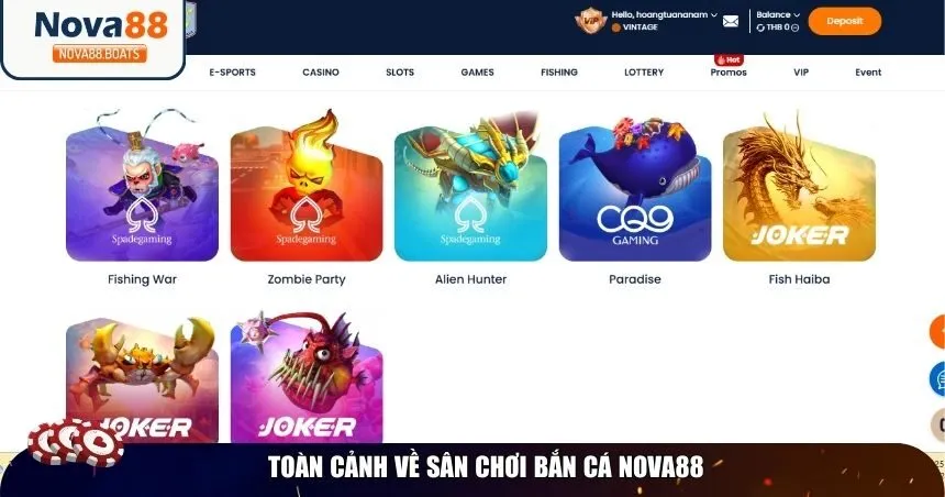 Toàn cảnh về sân chơi bắn cá Nova88