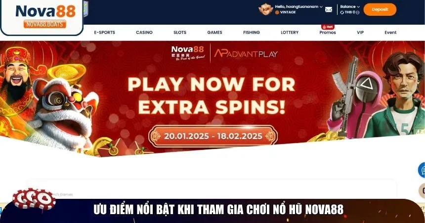 Ưu điểm nổi bật khi tham gia chơi nổ hũ Nova88